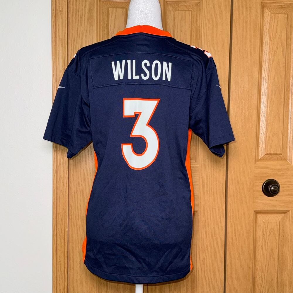 NWT NIKE Denver‎ Broncos Russell Wilson #3 Men's XL Football Jersey Blue Orange